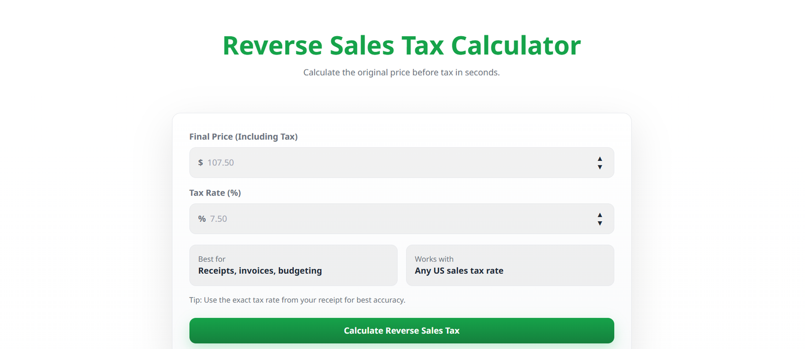 How to Remove Tax from a Total Price: Step-by-Step - Reverse Sales Tax ...